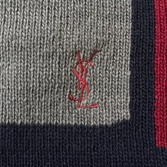 Vintage YSL Yves Saint Laurent 100% Lambswool Knit Sweater Oversized 80s 90s - Picture 9 of 10